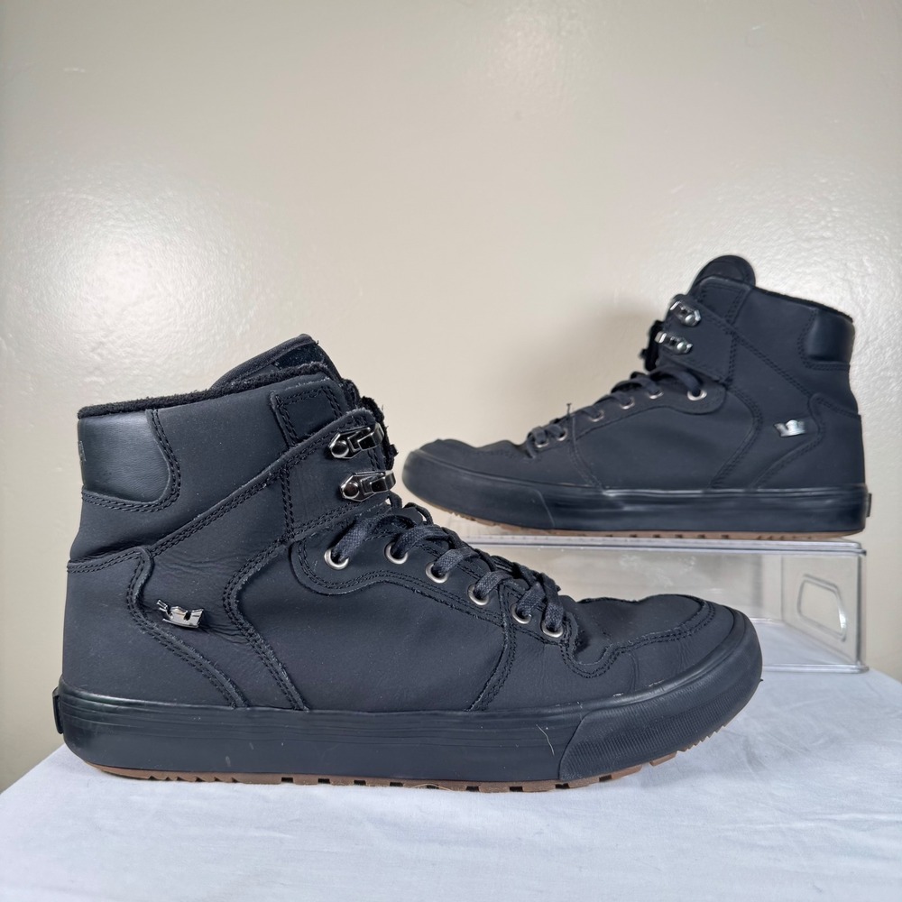 Supra Vaider CW Mens Size 11 Black Black Dark Gum High Top Sneakers 08043-060-M